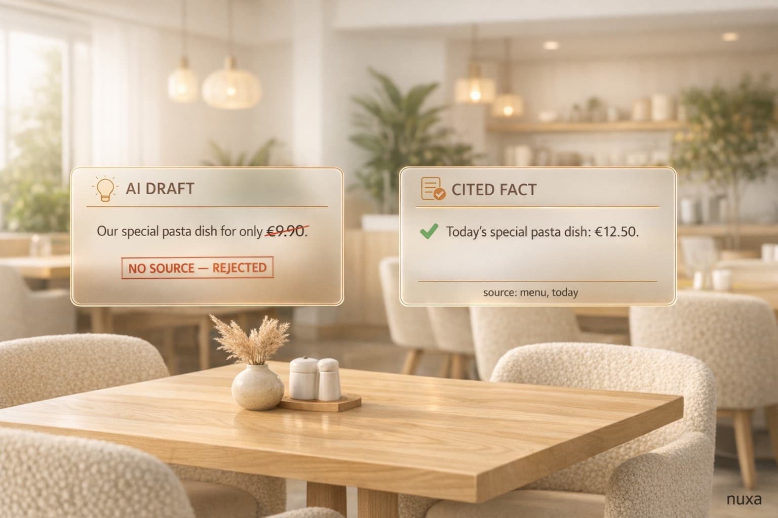 Why your AI assistant lies about your menu — and how cite-or-die fixes it — AI Operations insight by Semperi